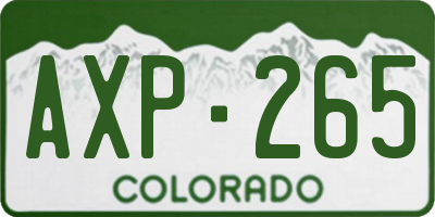 CO license plate AXP265