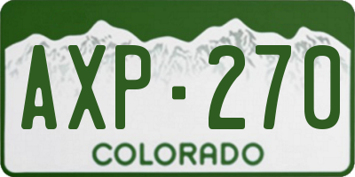 CO license plate AXP270