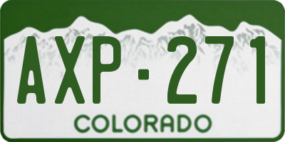 CO license plate AXP271