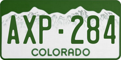 CO license plate AXP284