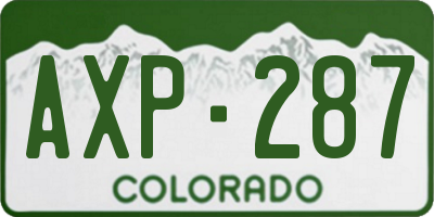 CO license plate AXP287