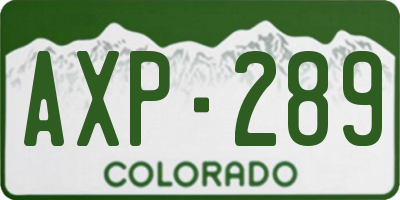 CO license plate AXP289