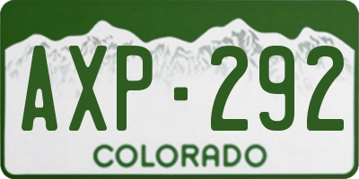 CO license plate AXP292