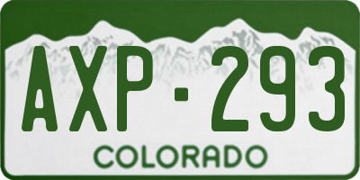CO license plate AXP293