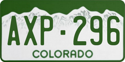 CO license plate AXP296