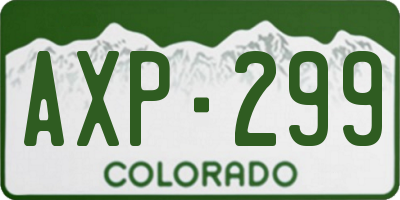 CO license plate AXP299