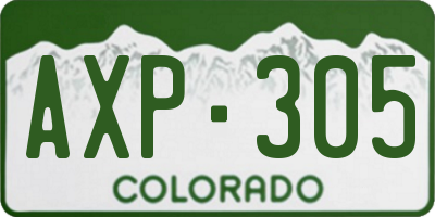CO license plate AXP305