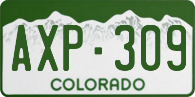 CO license plate AXP309