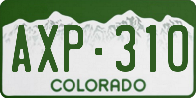 CO license plate AXP310