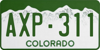 CO license plate AXP311