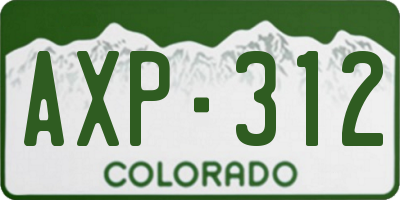 CO license plate AXP312