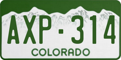 CO license plate AXP314