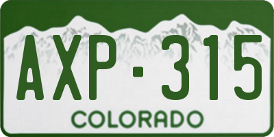 CO license plate AXP315