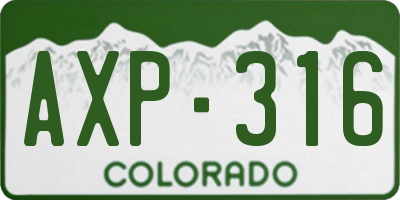 CO license plate AXP316