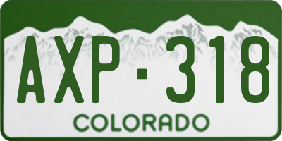 CO license plate AXP318