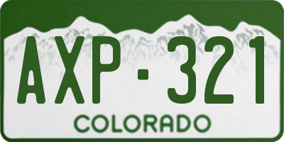 CO license plate AXP321