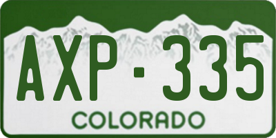 CO license plate AXP335