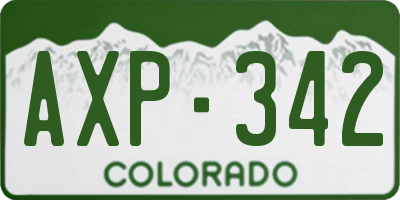 CO license plate AXP342