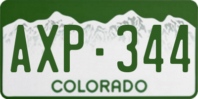 CO license plate AXP344