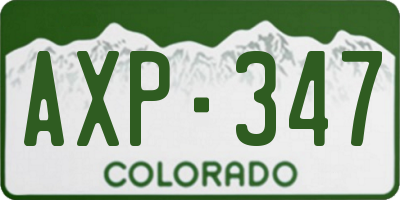 CO license plate AXP347