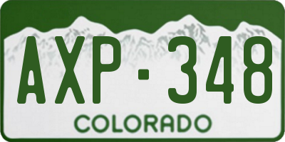 CO license plate AXP348