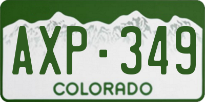 CO license plate AXP349