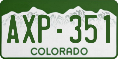 CO license plate AXP351