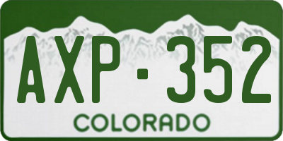 CO license plate AXP352