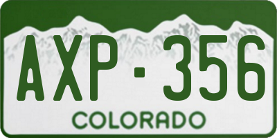 CO license plate AXP356