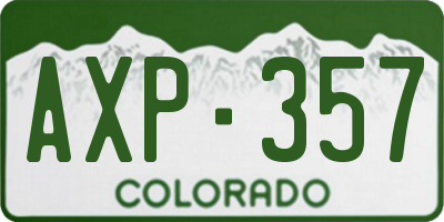 CO license plate AXP357