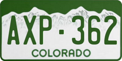 CO license plate AXP362