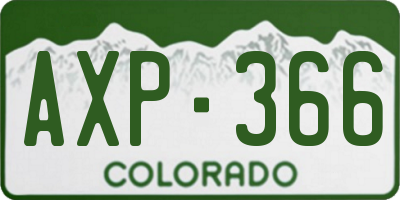 CO license plate AXP366