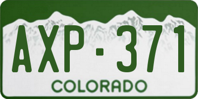 CO license plate AXP371