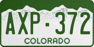 CO license plate AXP372