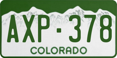 CO license plate AXP378