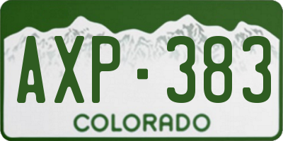 CO license plate AXP383