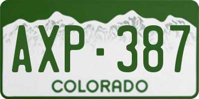 CO license plate AXP387