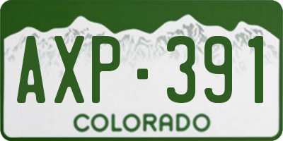 CO license plate AXP391