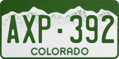 CO license plate AXP392