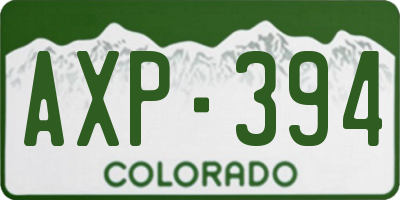 CO license plate AXP394