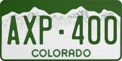 CO license plate AXP400
