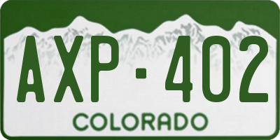 CO license plate AXP402