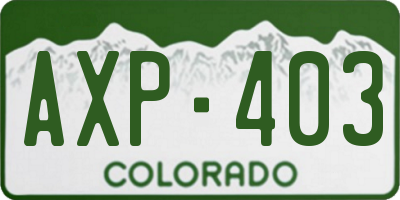 CO license plate AXP403
