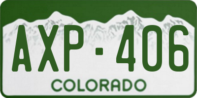 CO license plate AXP406