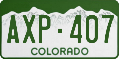 CO license plate AXP407