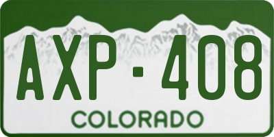 CO license plate AXP408