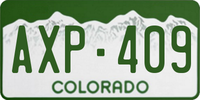 CO license plate AXP409
