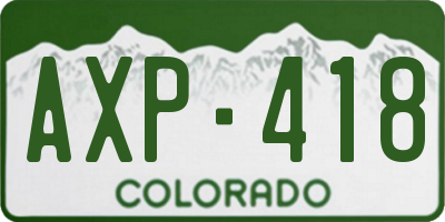 CO license plate AXP418