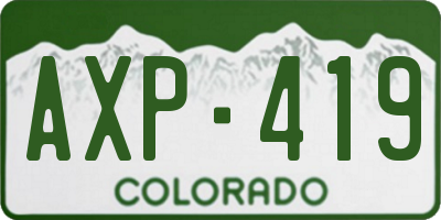 CO license plate AXP419