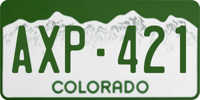 CO license plate AXP421